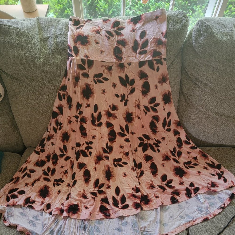 Floral Straplesa Maternity Dress